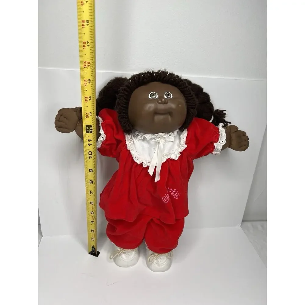 Vintage African American Cabbage Patch Kid Girl Doll CPK Clothing Shoes